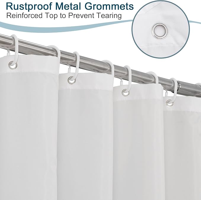 AooHome White Stall Size Bathroom Curtain - Image 6
