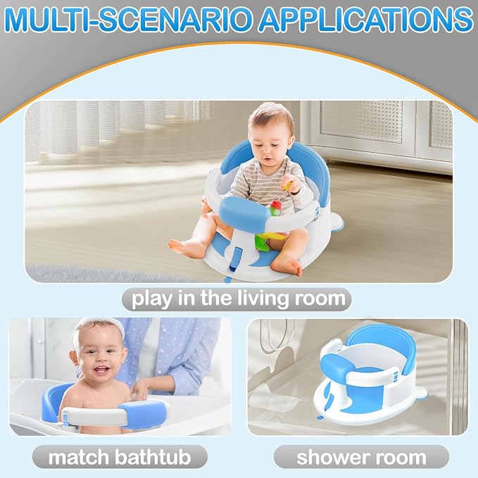 Baby Bath Seat for Babies 6 Months & up, Non-Slip Toddler Bath Seats for Babies - Image 3