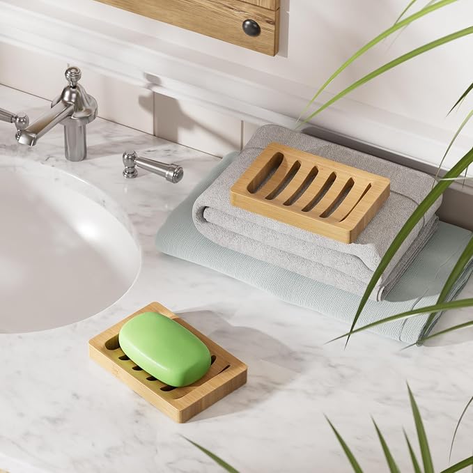 AmazerBath Soap Holder, Bamboo Soap Dish, Wooden Soap Holder Soap Dish - Image 8