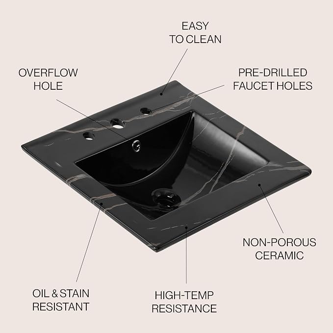 JONATHAN Y SNK1000D Ancillary 3-Hole 20 in. W x 18.25 in. D Classic - Image 4