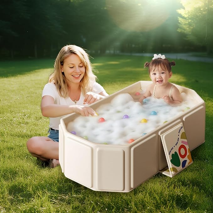 Toddler Bath Tub for Shower, Portable Baby Bathtub, Foldable Kids Bathtub – - Image 2