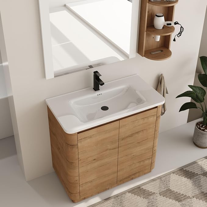 36 Inch Bathroom Vanity with Sink, Wooden Bathroom Cabinet with Soft Close Doors - Image 8