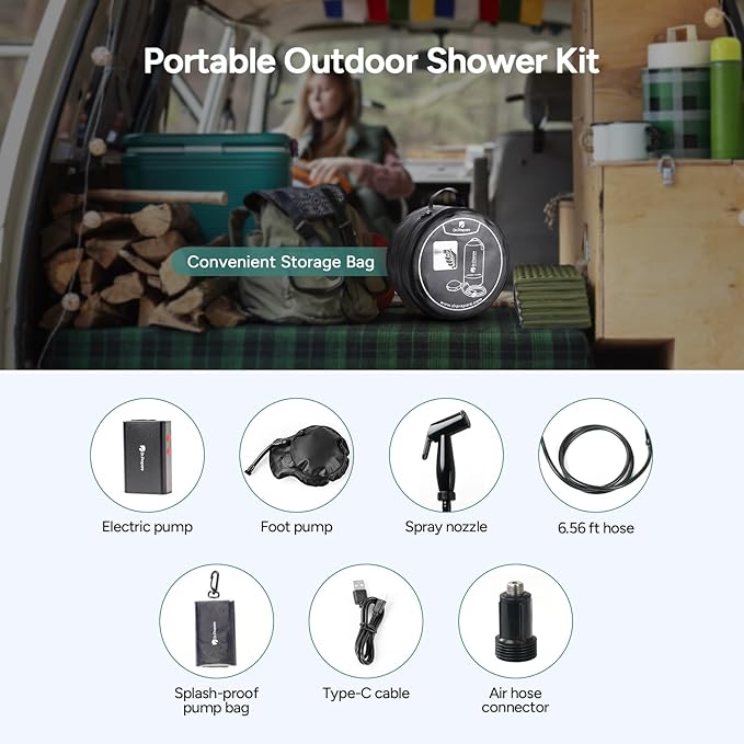 DR.PREPARE Portable Shower for Camping, 4/5 Gallons Camping Shower Bag - Image 6