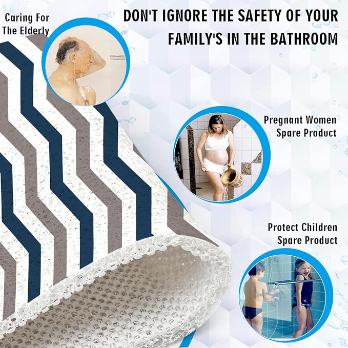 godehone Shower Mats Non Slip Without Suction Cups, PVC Loofah Bathroom Mats - Image 3