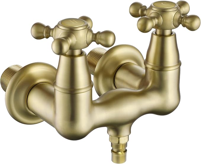 SUMERAIN 3-3/8" Tub Wall Mount Clawfoot Bathtub Faucet Two Cross Handles by SUMERAINFAUCETS