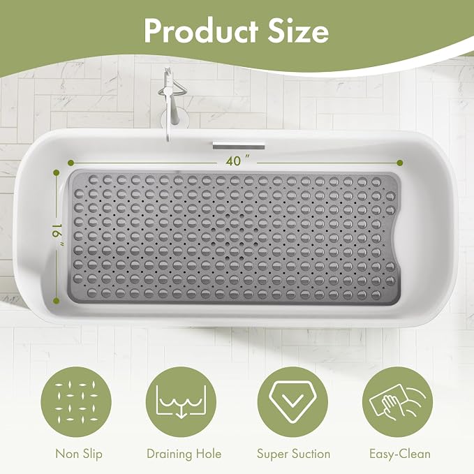 AmazerBath Shower Mat Non Slip 40 x 16 Inches, Shower Stall Mats - Image 4