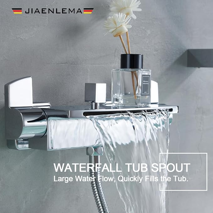 Wall Mount Tub Faucets Chrome Waterfall Tub Faucet - Image 3