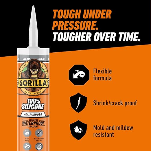 Gorilla Waterproof Caulk & Seal Silicone Sealant, 10oz Cartridge - Image 7
