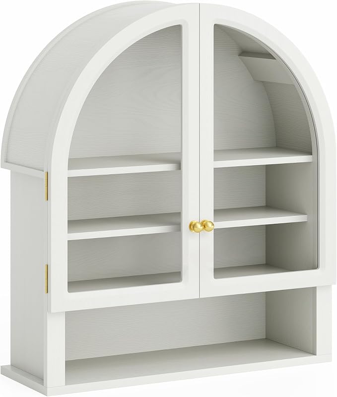 Arched Wall Cabinet with Acrylic Door, Large Wooden Wall Mounted Bathroom - Image 6