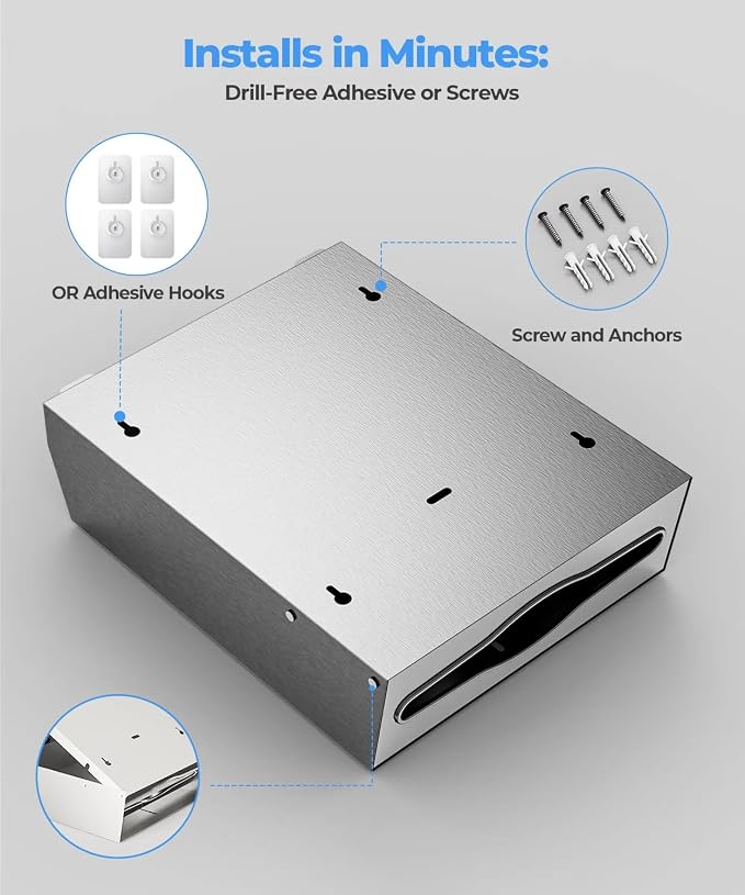Paper Towel Dispenser Wall Mount, Brushed Stainless Steel Commercial Paper - Image 5