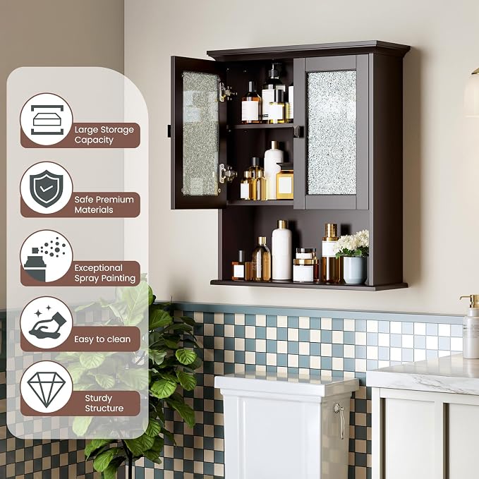 Bathroom Cabinet Wall Mount, Medicine Cabinet Over Toilet Storage Cabinet - Image 3