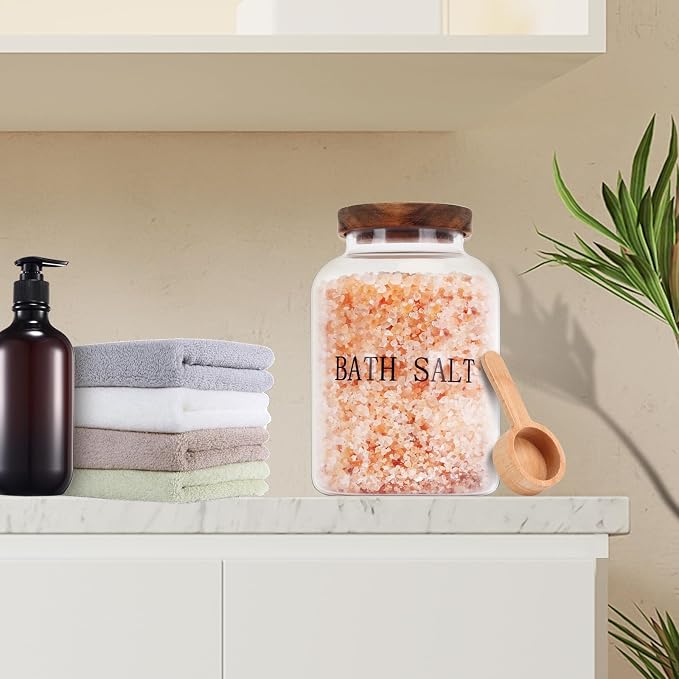 2Pcs 74 oz Glass Bath Salts Jar, Bath Salt Container - Image 4