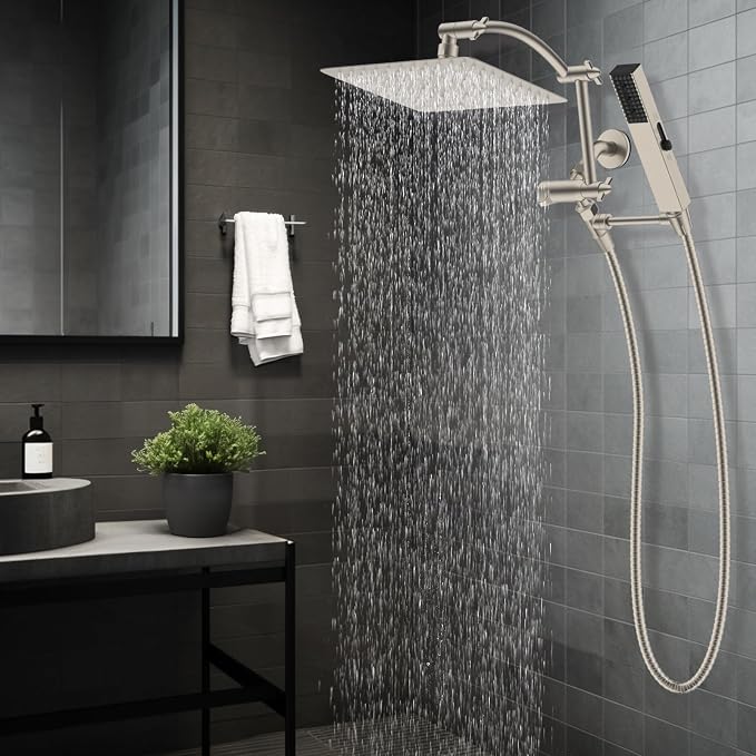 Hibbent All Metal CUPC Certified 10'' Rainfall Shower Head, Dual Shower Head - Image 9