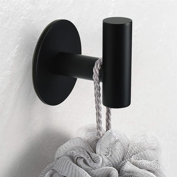 Self Adhesive Towel Hook Matte Black Coat Hook Brushed Nickel SUS304 Stainless - Image 4
