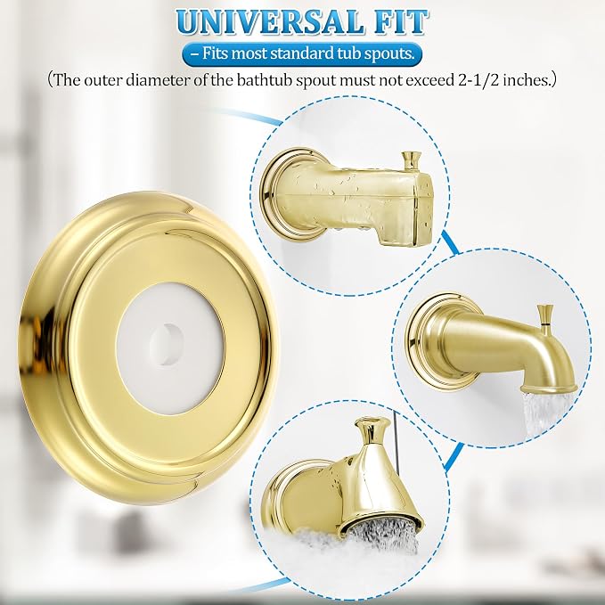 Enhon Metal Tub Spout Cover Ring, Bathroom Faucet Remodeling Wall Plate - Image 5