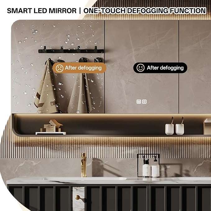 Double Sink Bathroom Vanity 64Inch, Modern Floating Vanity Set - Image 4