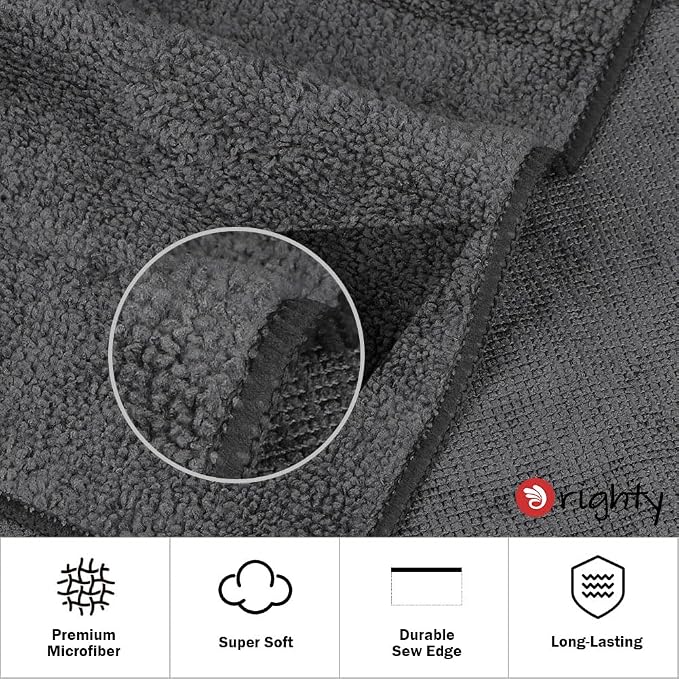 Orighty 6-Pack Grey Hand Towels - Image 2