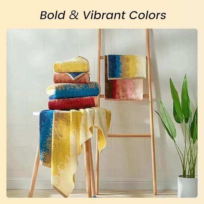 SEMAXE Colorful Bath Towel Set, 100% Cotton Bathroom Towels - Image 6