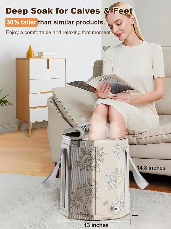 Foot Bath Basin Portable Travel Collapsible Foot Basin Folding Foot Bath Tub - Image 3