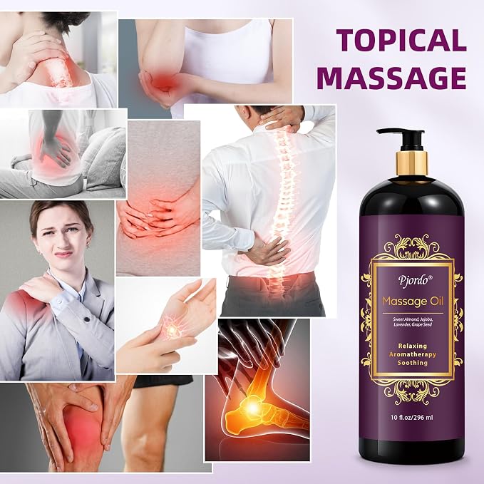 Aromatherapy Lavender Massage Oil, 10 fl oz Relaxing Massage Oil - Image 5