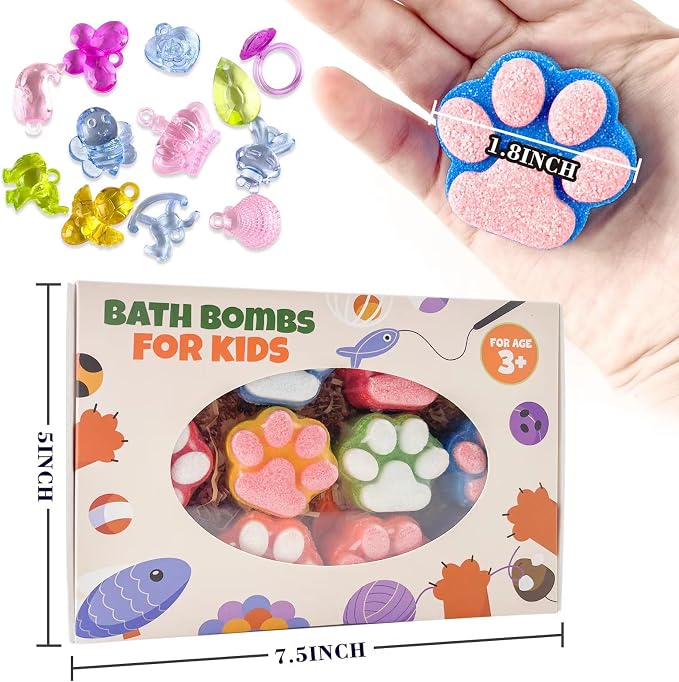 Paw Bath Bomb for Kids with Surprise Toys Inside, SPA Fizzy Bath Bomb Gift Set - Image 3