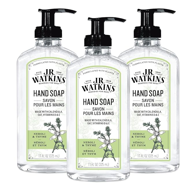 J.R. Watkins Gel Hand Soap, 3 Pack of 11 Fl Oz, Neroli & Thyme by JRWatkins