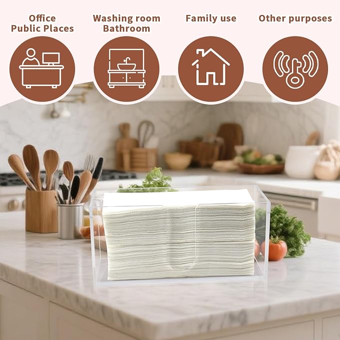 Acrylic Paper Towel Holder Countertop, 5mm Thick Clear C-Fold Z-Fold Trifold - Image 5