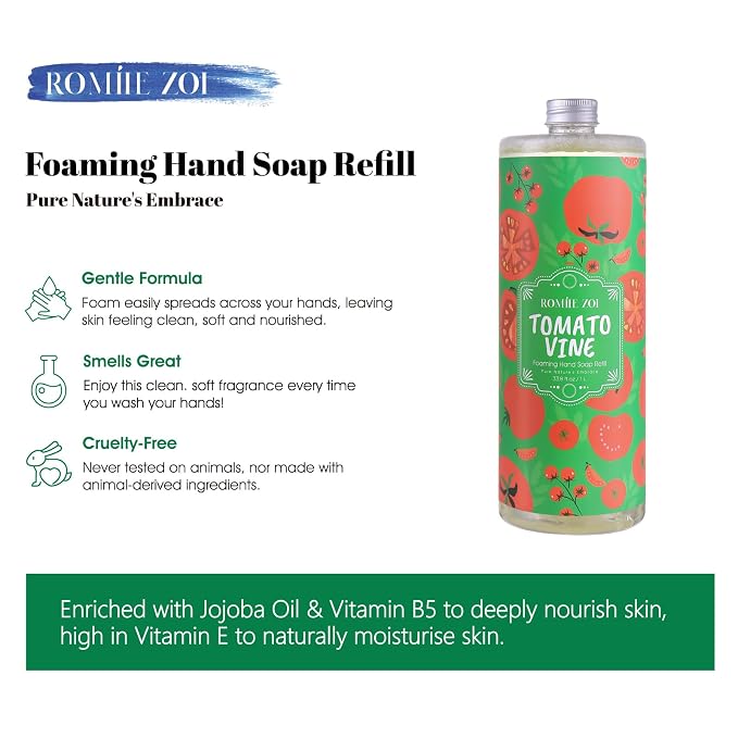 ROMIIE ZOI Liquid Hand Soap Refill, Tomato Vine, Gentle & Moisturizing Formula - Image 6