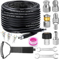 Sewer Jetter Kit for Pressure Washer, 100FT Drain Cleaner Hose 5800PSI by Trustworthy
