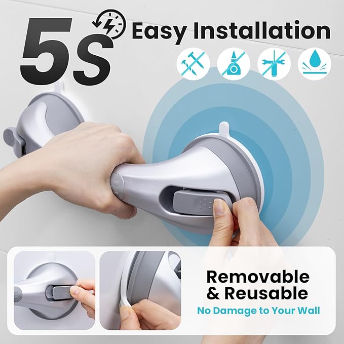 TAILI Shower Grab Bar, 12 Inch Shower Handle - Image 3