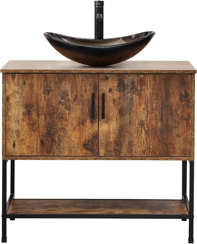 UEV Rustic Brown 36" Bathroom Vanity - Image 9
