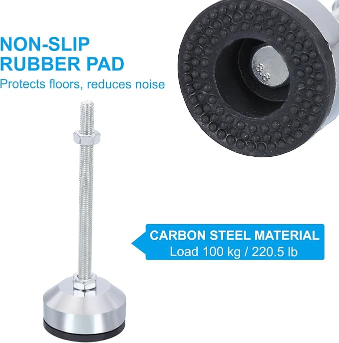PATIKIL Furniture Leveling Feet 2" Dia Base M8 Thread - Image 3