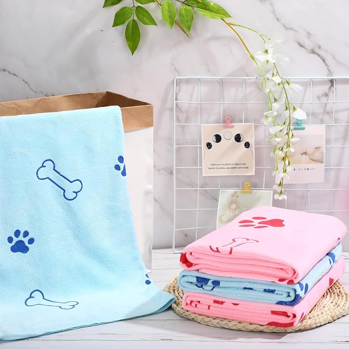 Chumia 4 Pcs Dog Towels for Drying Dog Puppy Bulk Microfiber Absorbent Paw - Image 7