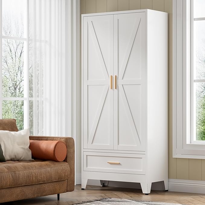 COFaR Metal Storage Cabinet, Farmhouse Storage Cabinet - Image 3