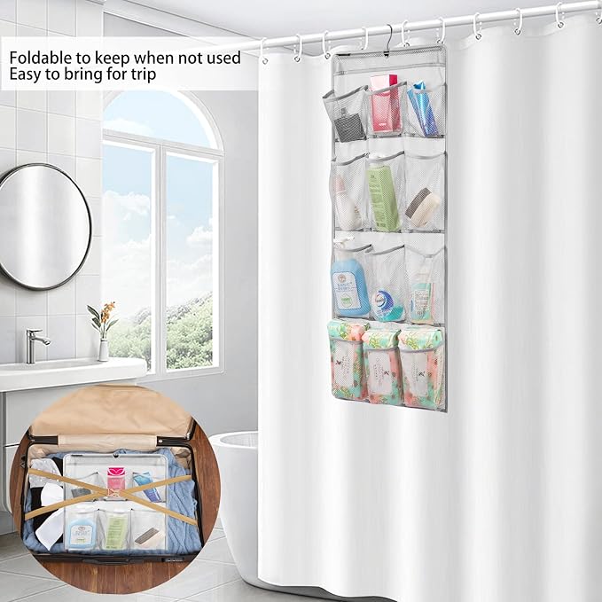 Mesh Shower Organizer Hanging Caddy Quick Dry Bathroom Storage - Image 4