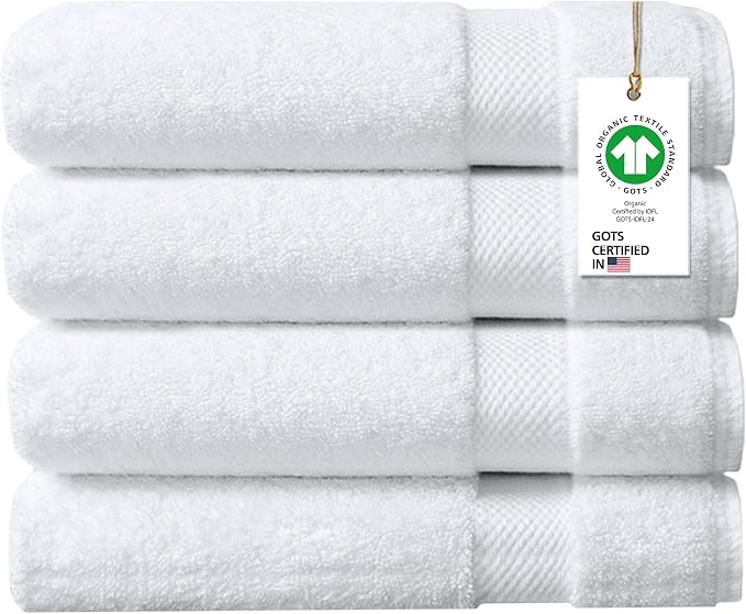Delara 100% Organic Cotton Towels 650 GSM Plush Feather Touch Quick Dry Bath by Delara