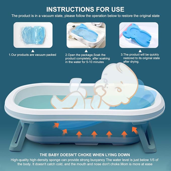 Soft Infant Bath Sponge Elephant Baby Bath Mat Newborn Comfy Foam Skid-Proof - Image 4