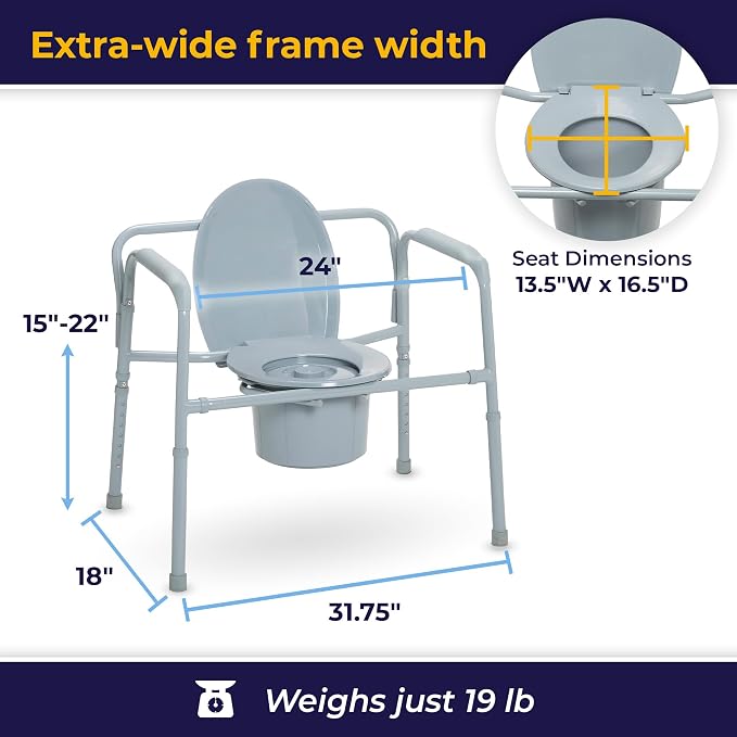 Drive 11117N-1 Medical Medical Bariatric Folding Commode - Image 4