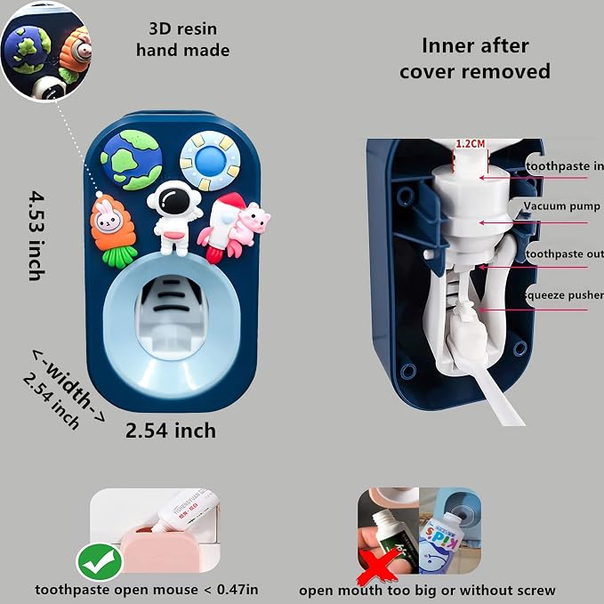 Automatic Toothpaste Dispenser & Toothpaste Holders and Wall Mounted Cup 3 - Image 4
