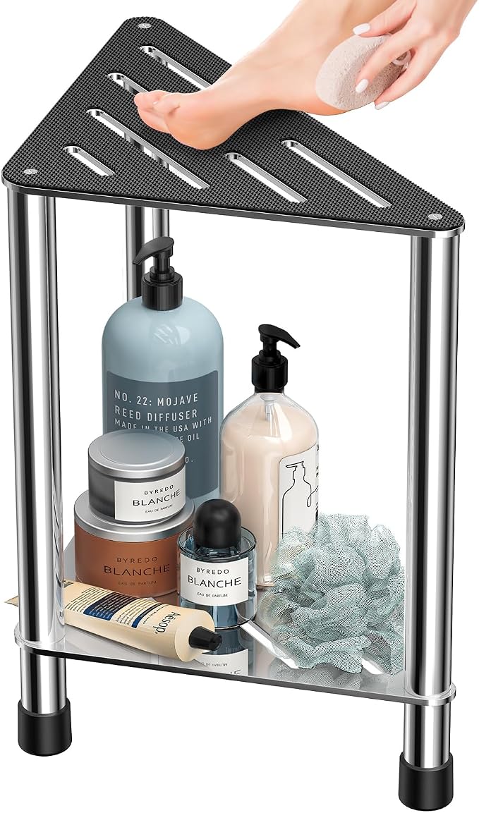 Stainless Steel Shower Stool for Inside Shower, 15.4'' H Shower Foot Rest by Unknown