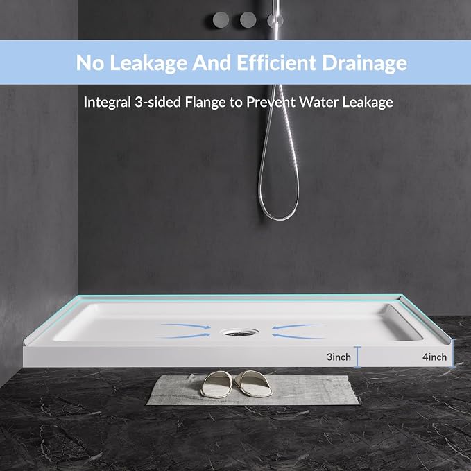 MORVANO 48" X 32" Shower Base - Image 4