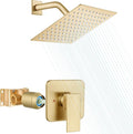 Heyalan 8 Inch Shower Head and Handle Set Square Shower Faucet Set Bathroom by Heyalan