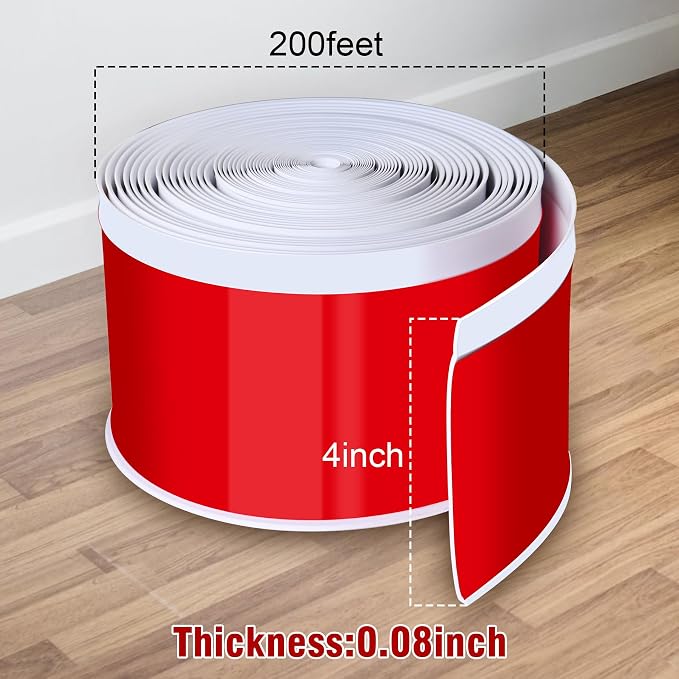 Vinyl Baseboard Molding Trim 4 Inch x 200 Feet Peel and Stick Baseboard Trim - Image 2