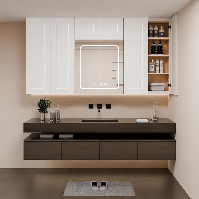 27 Inch Laundry Room Cabinets Wall Mounted, Solid Wood Over The Toilet Storage - Image 2
