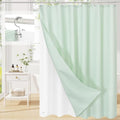 3 in 1 Extra Long Mint Green Shower Curtain Set-72 W x 84 H, Modern Waffle and by Unknown