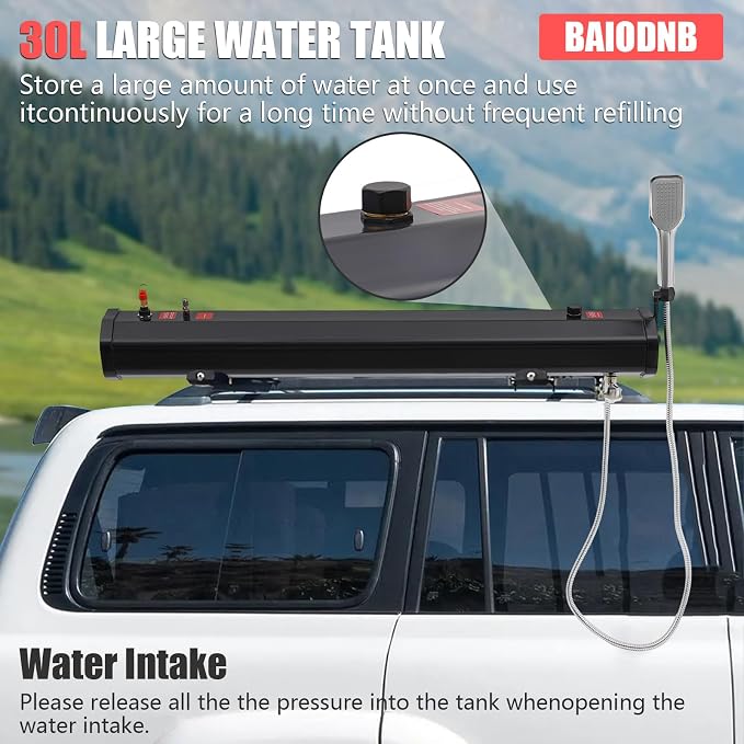 Pressurized Water Tank for Camping Shower, Portable Camping Showerhead Handheld - Image 3