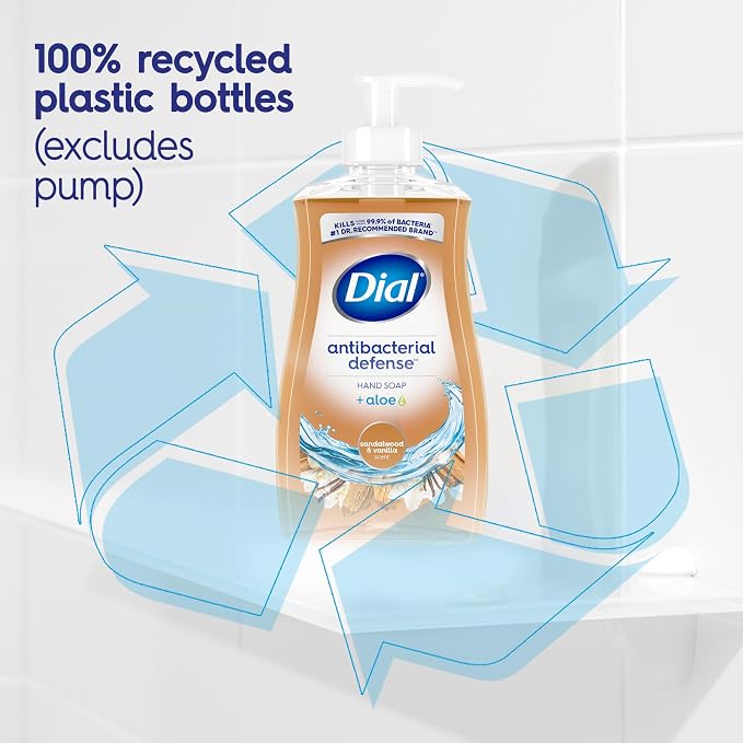 Dial Antibacterial Defense Liquid Hand Soap + Aloe, Sandalwood & Vanilla Scent - Image 8