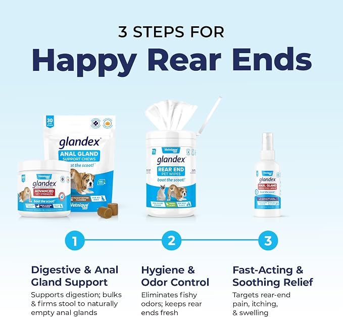 Vetnique Glandex Medicated Dog Butt Wipes or Spray - Image 8
