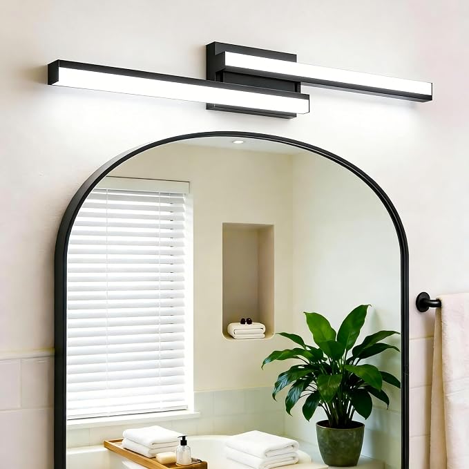 ETL Listed 20 in-32 in Retractable LED Bathroom Vanity Light, Over Mirror by NOVELUX