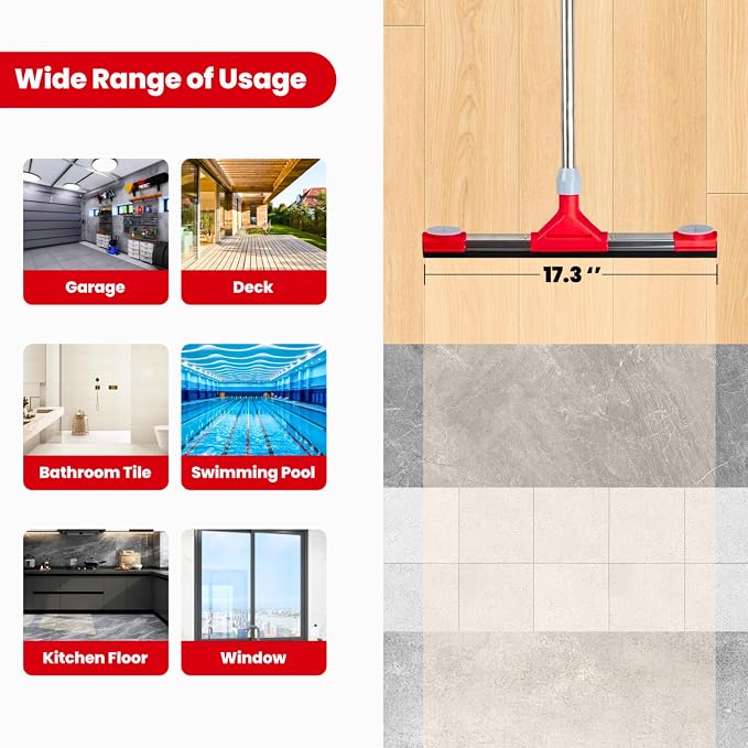 Heavy Duty Floor Squeegee for Concrete Floor – 17.3” EVA Foam Blade - Image 9
